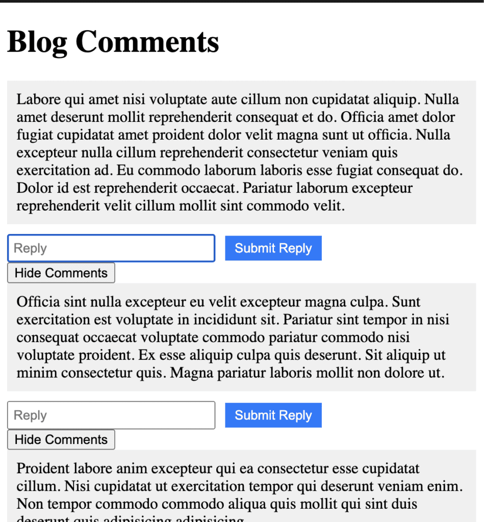 Building a Nested Comments and Reply Component with React